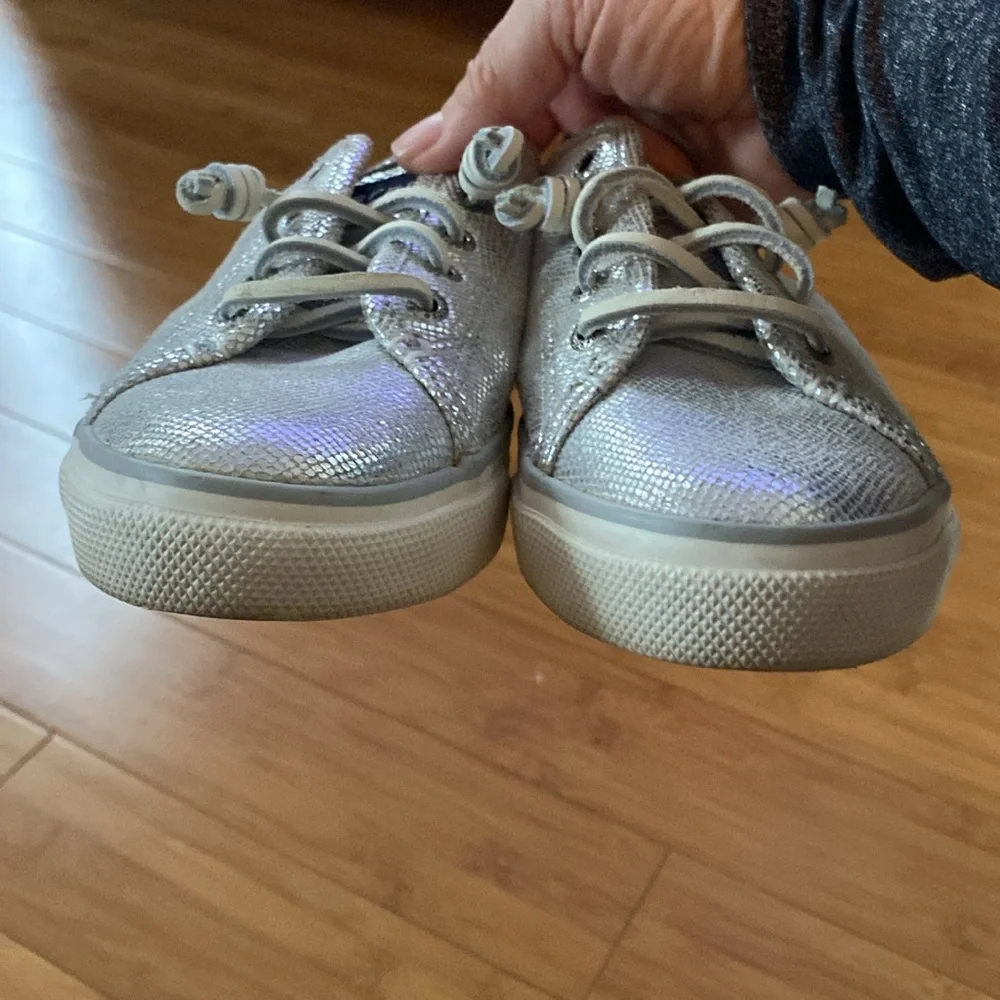 Sperry silver sneakers